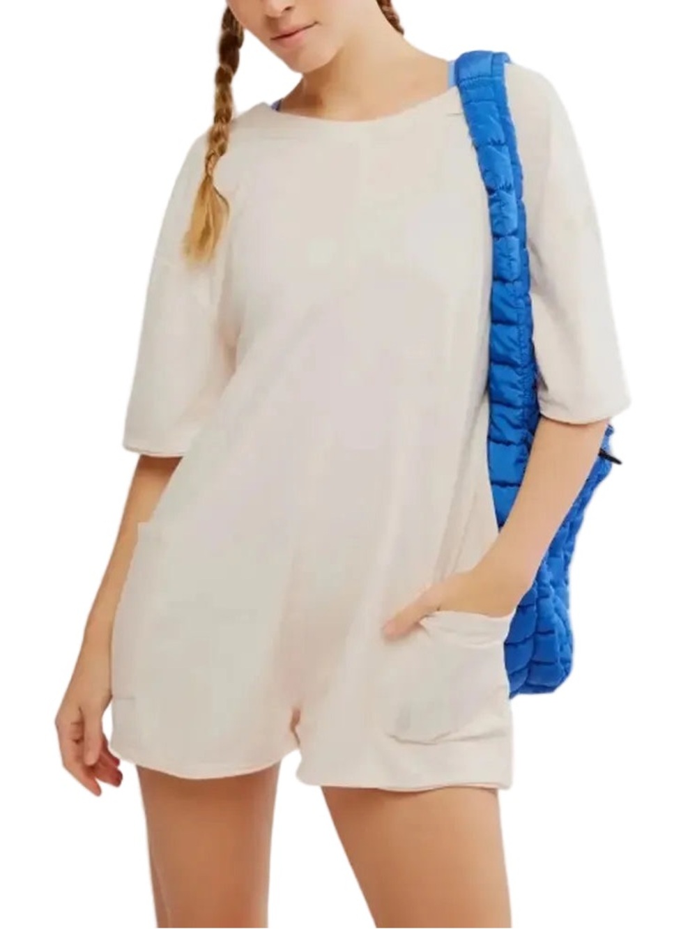 FP Movement Free People Hot Shot Tee Romper Blush Size S